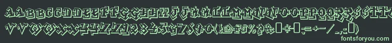 graffiti treat Font – Green Fonts on Black Background