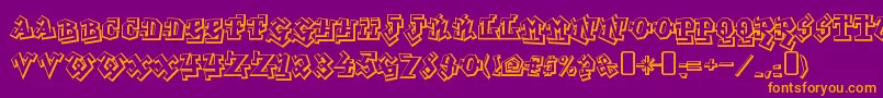 graffiti treat Font – Orange Fonts on Purple Background