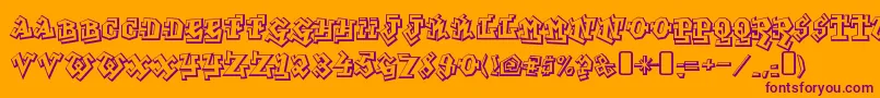 graffiti treat Font – Purple Fonts on Orange Background