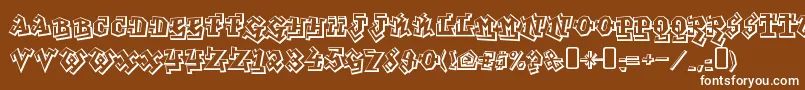 graffiti treat Font – White Fonts on Brown Background