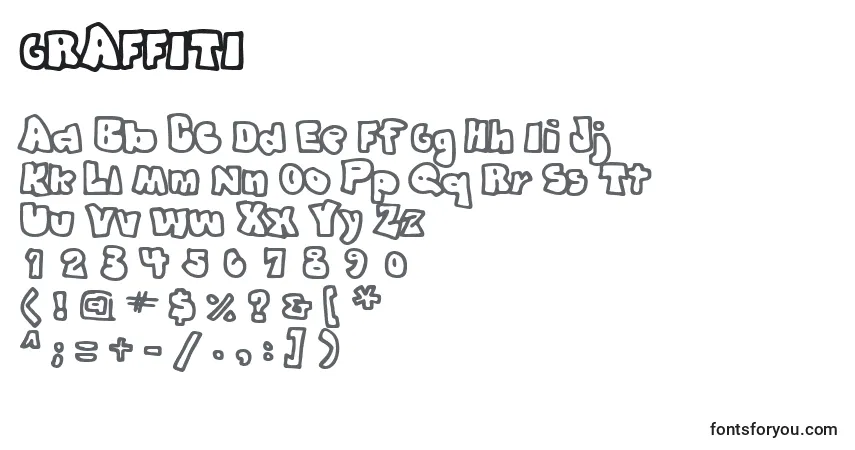 Schriftart GRAFFITI (128316) – Alphabet, Zahlen, spezielle Symbole