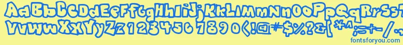 GRAFFITI Font – Blue Fonts on Yellow Background