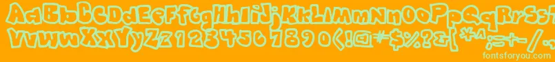 GRAFFITI Font – Green Fonts on Orange Background