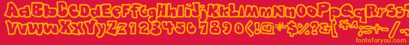 GRAFFITI Font – Orange Fonts on Red Background