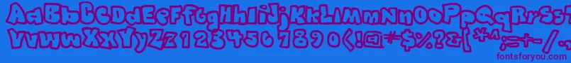 GRAFFITI Font – Purple Fonts on Blue Background