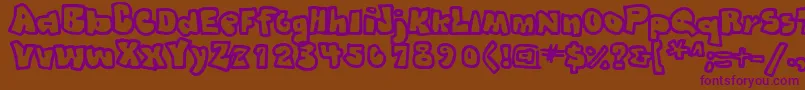 GRAFFITI Font – Purple Fonts on Brown Background