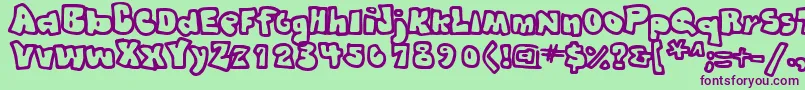 GRAFFITI Font – Purple Fonts on Green Background