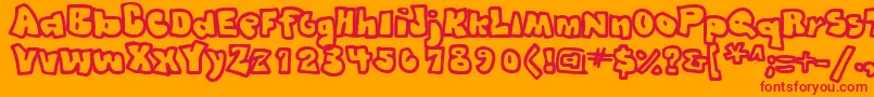 GRAFFITI Font – Red Fonts on Orange Background