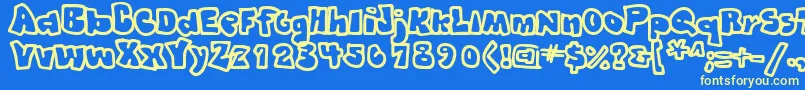 GRAFFITI Font – Yellow Fonts on Blue Background