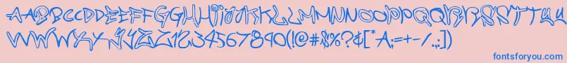 graffitistreetフォントについての詳細 フォントgraffitistreet – ピンクの背景に青い文字