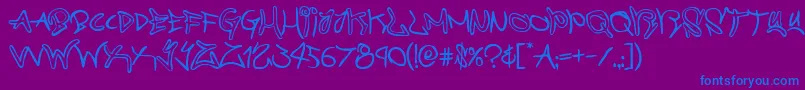 graffitistreet Font – Blue Fonts on Purple Background