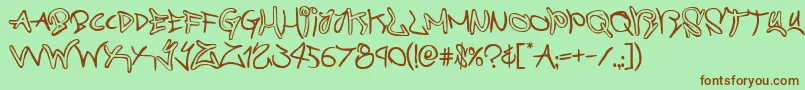 graffitistreet Font – Brown Fonts on Green Background