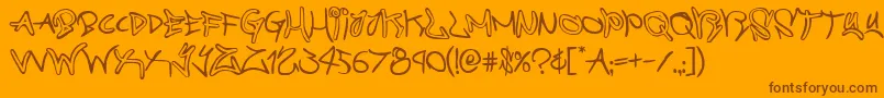 graffitistreet-fontti – ruskeat fontit oranssilla taustalla