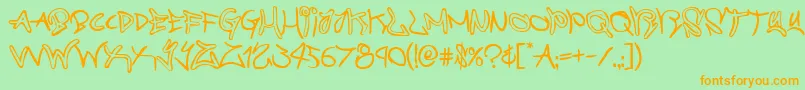 Шрифт graffitistreet – оранжевые шрифты на зелёном фоне