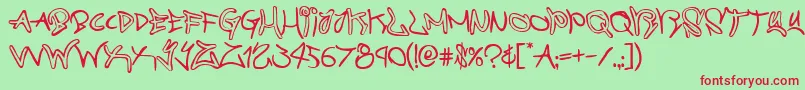 graffitistreet Font – Red Fonts on Green Background