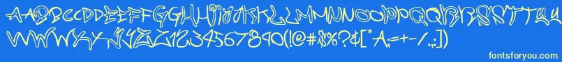 graffitistreet Font – Yellow Fonts on Blue Background