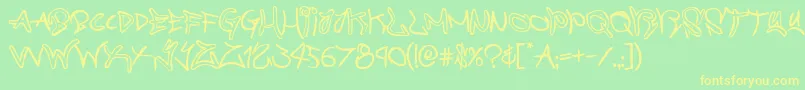 graffitistreet-fontti – keltaiset fontit vihreällä taustalla