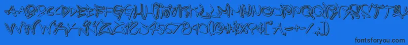 graffitistreet3d-Schriftart – Schwarze Schriften auf blauem Hintergrund