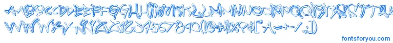 graffitistreet3d-Schriftart – Blaue Schriften auf weißem Hintergrund