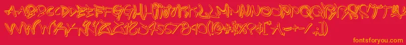 graffitistreet3d-Schriftart – Orangefarbene Schriften auf rotem Hintergrund