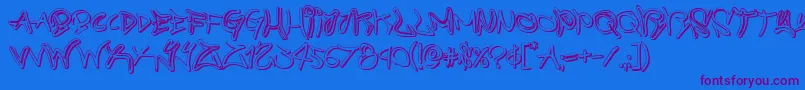 graffitistreet3d Font – Purple Fonts on Blue Background