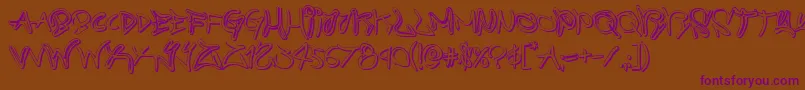 graffitistreet3d Font – Purple Fonts on Brown Background