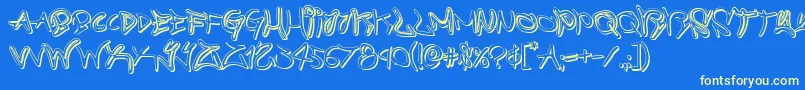 graffitistreet3d-Schriftart – Gelbe Schriften auf blauem Hintergrund