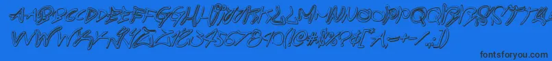 graffitistreet3dital-Schriftart – Schwarze Schriften auf blauem Hintergrund