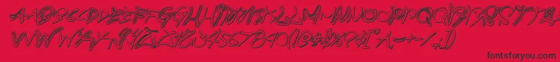 Шрифт graffitistreet3dital – чёрные шрифты на красном фоне