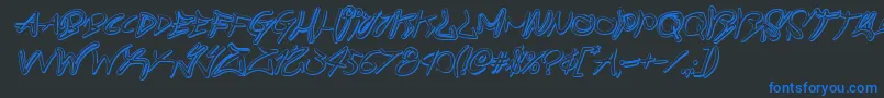 graffitistreet3dital Font – Blue Fonts on Black Background