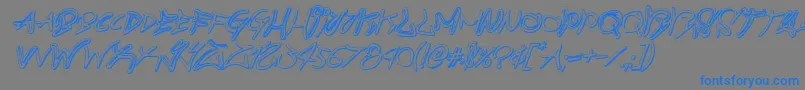 graffitistreet3dital-Schriftart – Blaue Schriften auf grauem Hintergrund