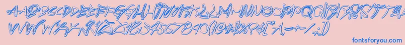 graffitistreet3dital Font – Blue Fonts on Pink Background