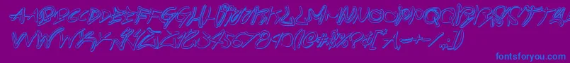 graffitistreet3dital Font – Blue Fonts on Purple Background