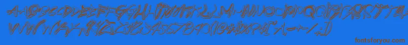 graffitistreet3dital-Schriftart – Braune Schriften auf blauem Hintergrund