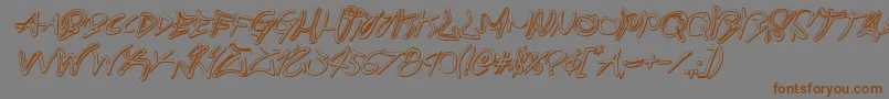 Шрифт graffitistreet3dital – коричневые шрифты на сером фоне