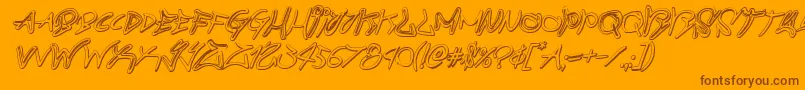 Czcionka graffitistreet3dital – brązowe czcionki na pomarańczowym tle