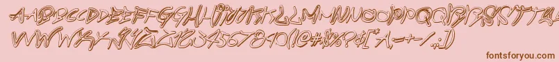 graffitistreet3dital-fontti – ruskeat fontit vaaleanpunaisella taustalla