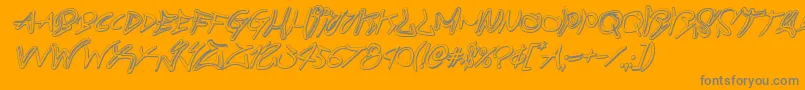 graffitistreet3dital-Schriftart – Graue Schriften auf orangefarbenem Hintergrund