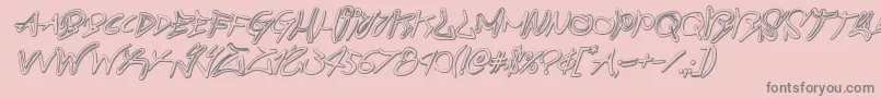 graffitistreet3dital-fontti – harmaat kirjasimet vaaleanpunaisella taustalla