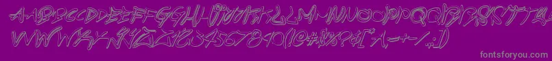 graffitistreet3dital-fontti – harmaat kirjasimet violetilla taustalla