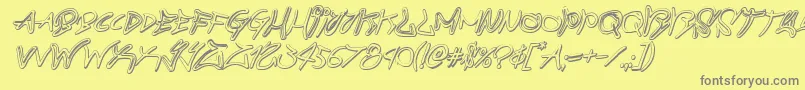 graffitistreet3dital Font – Gray Fonts on Yellow Background