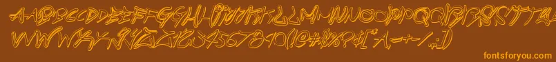 graffitistreet3dital-fontti – oranssit fontit ruskealla taustalla
