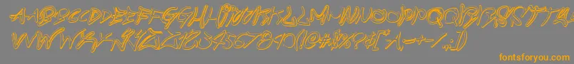 graffitistreet3dital-Schriftart – Orangefarbene Schriften auf grauem Hintergrund