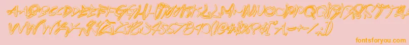 graffitistreet3dital Font – Orange Fonts on Pink Background