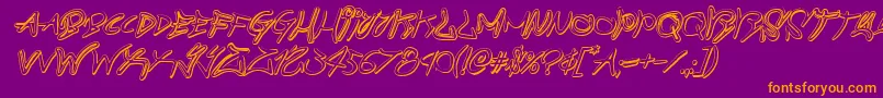 Шрифт graffitistreet3dital – оранжевые шрифты на фиолетовом фоне