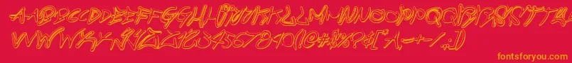 Шрифт graffitistreet3dital – оранжевые шрифты на красном фоне