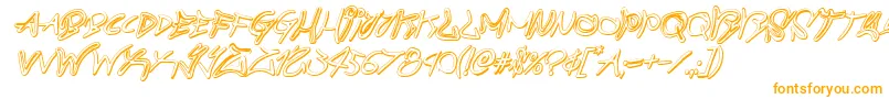 graffitistreet3dital-Schriftart – Orangefarbene Schriften auf weißem Hintergrund