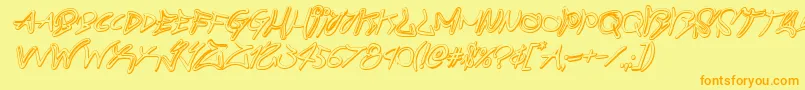 Шрифт graffitistreet3dital – оранжевые шрифты на жёлтом фоне