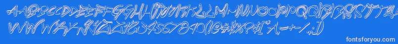 graffitistreet3dital-Schriftart – Rosa Schriften auf blauem Hintergrund