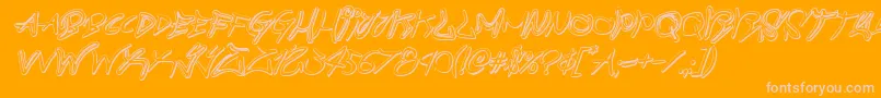 Шрифт graffitistreet3dital – розовые шрифты на оранжевом фоне